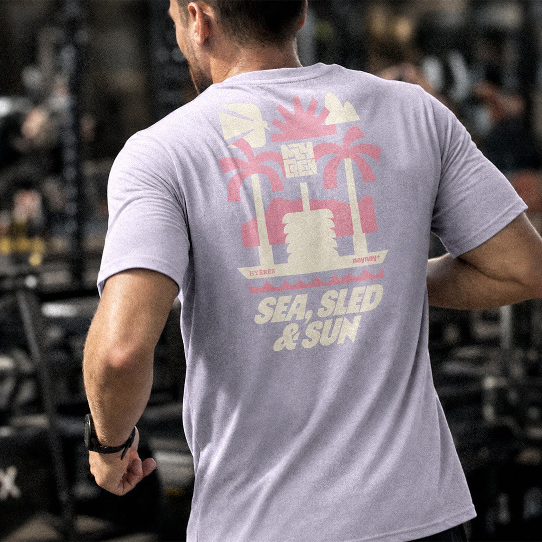 T-shirt unisexe Sea, Sled & Sun - Lavande