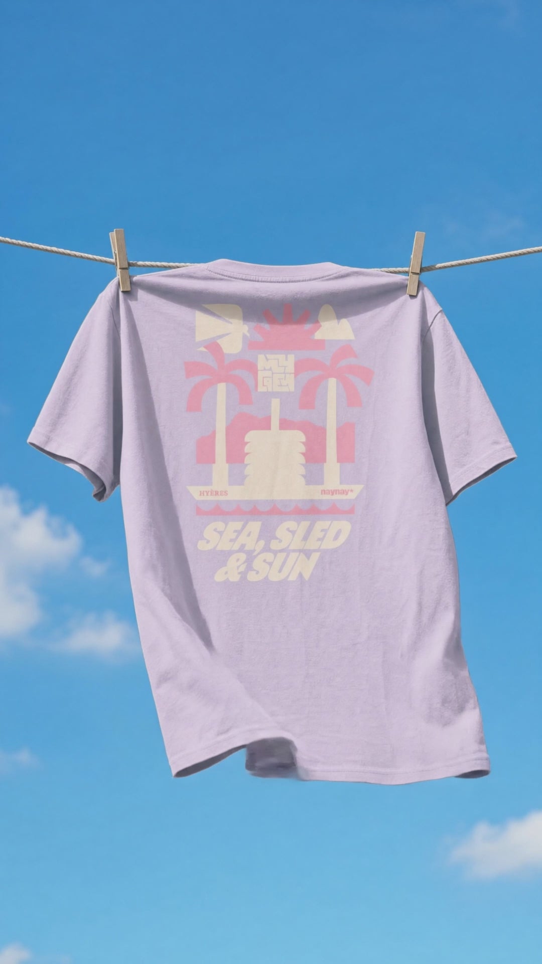 T-shirt unisexe Sea, Sled & Sun - Lavande
